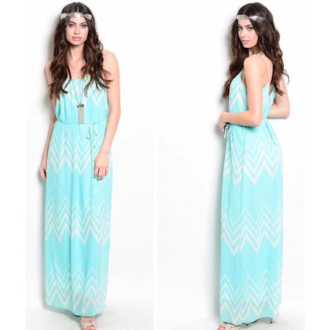 Young Contemporary- Mint Chevron Dress