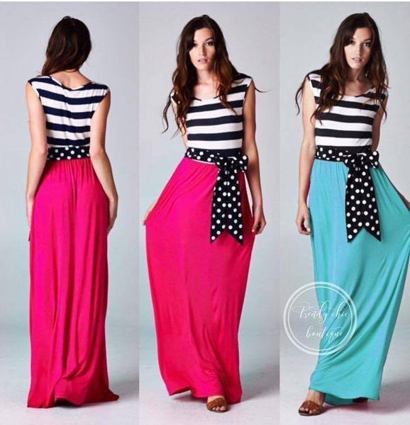 Women's - Striped Maxi Dress