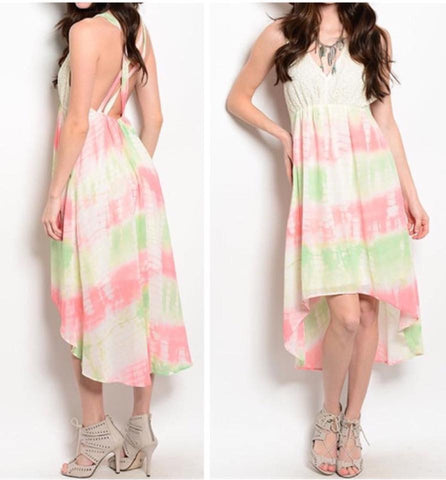 Women's - Pastel Crochet Top Dress
